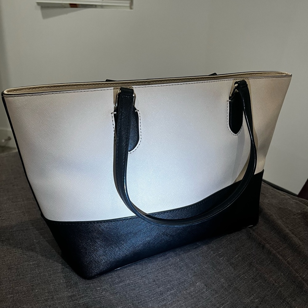 kate spade Beige and Black Two-Tone Tote - Picture 3 of 7